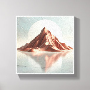 Minimalistische Terracotta Berg - Modern Abstract  Canvas Afdruk