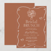 Minimalistische Terracotta Bloemen Boho Bruids Bru Kaart (Voorkant / Achterkant)