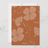Minimalistische Terracotta Bloemen boho bruiloft Kaart (Achterkant)
