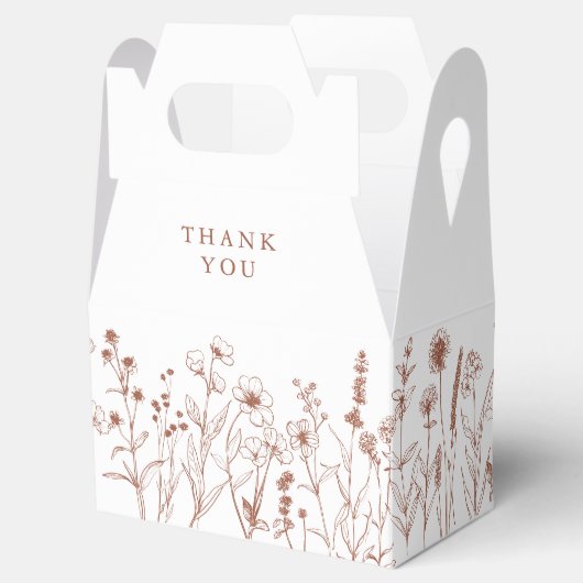 Minimalistische terracotta bloemenbedankje bruilof bedankdoosjes (Geopend)