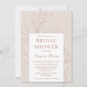 Minimalistische Terracotta Bloemige Elegante Bruid Kaart (Voorkant)