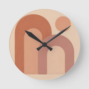 Minimalistische Terracotta Bogen Abstract Ronde Klok