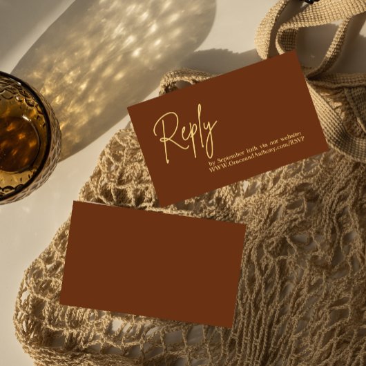 Minimalistische Terracotta Bohemian Save the Date  Informatiekaartje