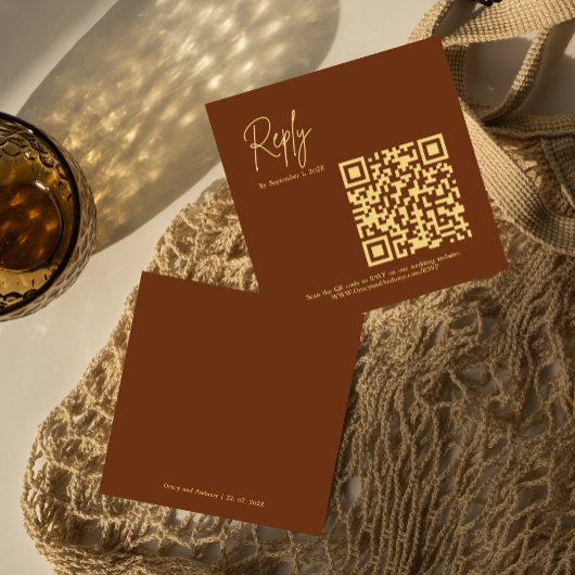 Minimalistische Terracotta Bohemian Save the Date  Informatiekaartje