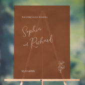 Minimalistische Terracotta Boho Botanicals bruilof Acryl Bord (Neutraal)