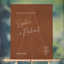 Minimalistische Terracotta Boho Botanicals bruilof Acryl Bord