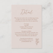 Minimalistische Terracotta Boho Botanicals bruilof Informatiekaartje (Voorkant)