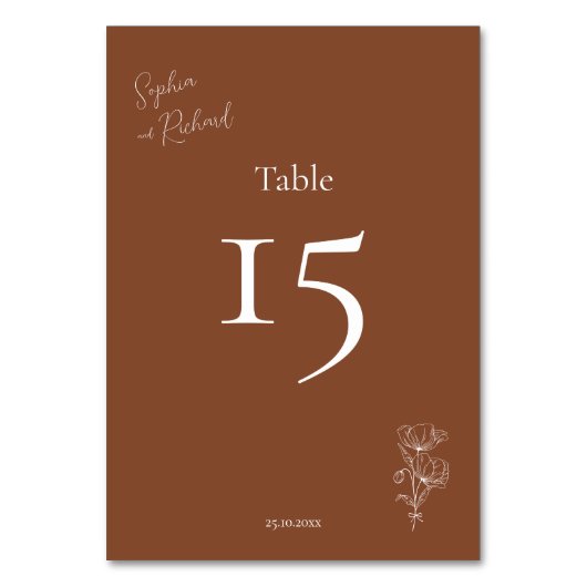 Minimalistische Terracotta Boho Botanicals bruilof Kaart (Voorkant)