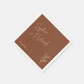 Minimalistische Terracotta Boho Botanicals bruilof Servet (Hoek)