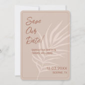 Minimalistische terracotta boho bruiloft foto kaart (Voorkant)