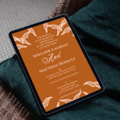 Minimalistische terracotta boho bruiloft uitnodigi kaart