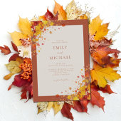 Minimalistische Terracotta Boho Floral Fall Weddin Kaart