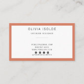 Minimalistische terracotta boho modern trendy unie visitekaartje (Achterkant)