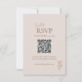 Minimalistische Terracotta Boho QR-code RSVP-kaart RSVP Kaartje (Voorkant)