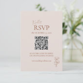 Minimalistische Terracotta Boho QR-code RSVP-kaart RSVP Kaartje (Staand voorkant)