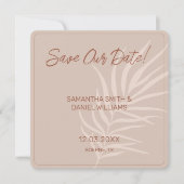 Minimalistische Terracotta Boho Trouwfoto Save The Date (Voorkant)