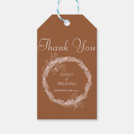 Minimalistische terracotta boho Verbrand Sinaasapp Cadeaulabel