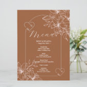 Minimalistische terracotta boho Verbrand Sinaasapp Menu (Staand voorkant)