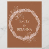 Minimalistische terracotta boho Verbrand Sinaasapp Menu (Achterkant)