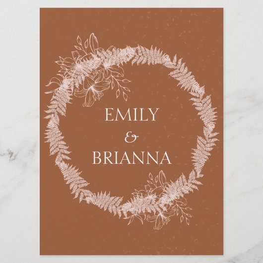 Minimalistische terracotta boho Verbrand Sinaasapp Menu (Achterkant)