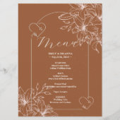 Minimalistische terracotta boho Verbrand Sinaasapp Menu (Voorkant)