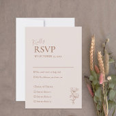 Minimalistische Terracotta Boho Wedding RSVP Kaart