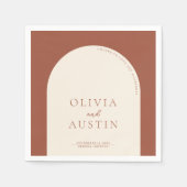 Minimalistische terracotta boog juicht script brui servet (Voorkant)