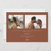 Minimalistische Terracotta Boog Vrolijke Kerstfoto Feestdagenkaart (Achterkant)