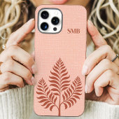 Minimalistische Terracotta Botanische Monogram Case-Mate iPhone Case