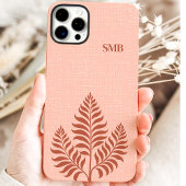 Minimalistische Terracotta Botanische Monogram Case-Mate iPhone Case