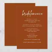 Minimalistische Terracotta Bruids Brunch Menu Kaar (Voorkant / Achterkant)