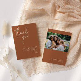 Minimalistische Terracotta Bruidsmeisjesborrel Bedankkaart