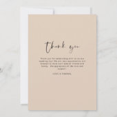 Minimalistische terracotta bruiloft dank u foto bedankkaart (Achterkant)