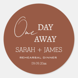 Minimalistische Terracotta Day Away repetitie dine Ronde Sticker