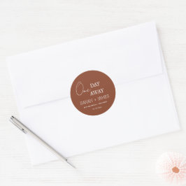 Minimalistische Terracotta Day Away repetitie dine Ronde Sticker