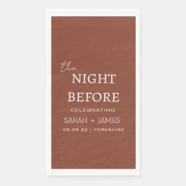 Minimalistische terracotta de nacht voor de bruilo servet