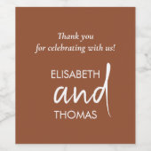 Minimalistische terracotta elegante flesetiketten wijn etiket (Enkel label)