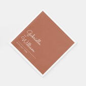 Minimalistische terracotta elegante script servet (Hoek)