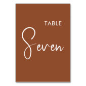Minimalistische terracotta elegante tafel nummervi kaart (Voorkant)