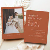 Minimalistische Terracotta Fall Wedding Kaart