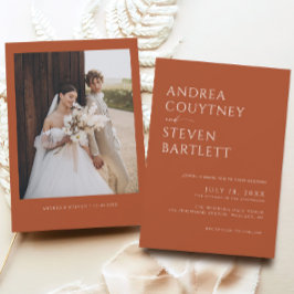 Minimalistische Terracotta Fall Wedding Kaart