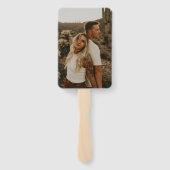 Minimalistische Terracotta Foto Trouwwaaier Handwaaier (Achterkant)