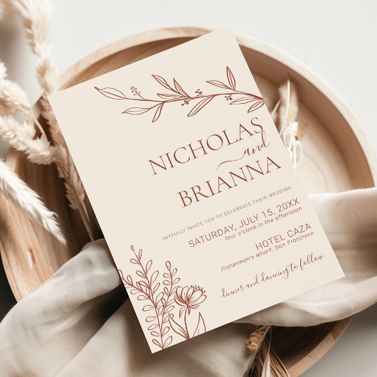 Minimalistische Terracotta Gebrande Oranje Boho Tr Kaart