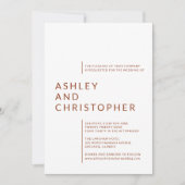 Minimalistische Terracotta Geïsoleerde Namen Bruil Kaart (Voorkant)