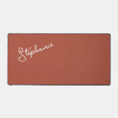 Minimalistische Terracotta gepersonaliseerde scrip Bureaumat (Voorkant)
