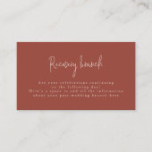 Minimalistische Terracotta Herstel Lunch Informatiekaartje (Voorkant)