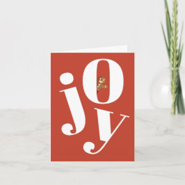 Minimalistische Terracotta Joy Gingerbread Kerstmi Feestdagen Kaart