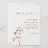 Minimalistische terracotta lijn getekend bloemenbr kaart (Voorkant)