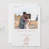 Minimalistische terracotta lijn getekend bloemenbr kaart (Achterkant)