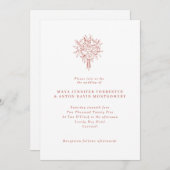 Minimalistische terracotta lijn getekend bloemenbr kaart (Voorkant / Achterkant)